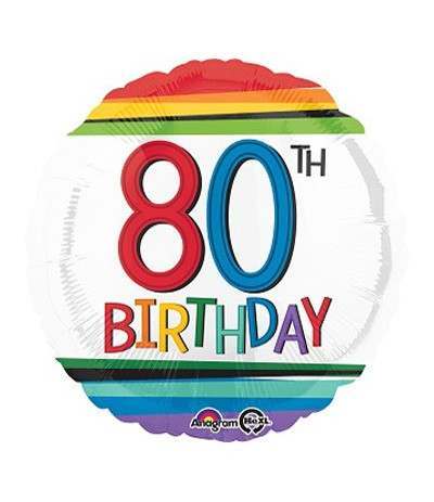 palloncino mylar tondo 80 anni- 45 cm >> Dolci e Decori