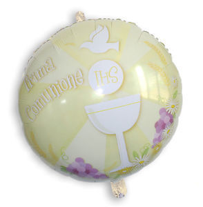 palloncini mylar comunione giallo 80 cm >> Dolci e Decori