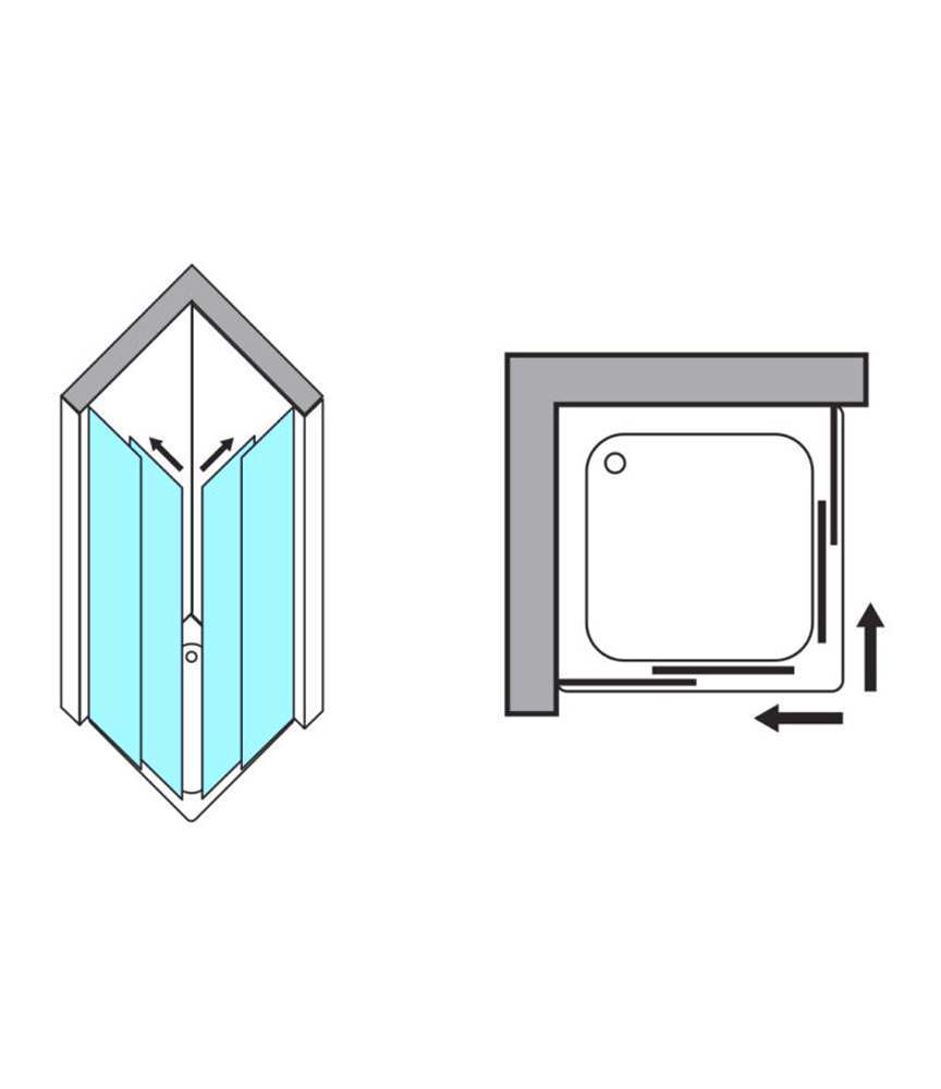 Piatto Doccia Angolare 120x120.Box Doccia Quadrato 120x120 Cm In Cristallo 6 Mm Apertura Scorrevole Con Profili In Alluminio Zulli Ceramiche Shop