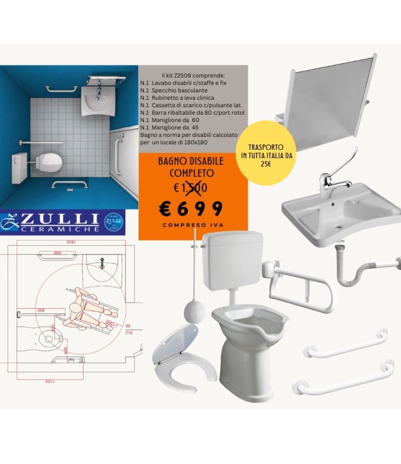 Kit bagno completo per disabili smart